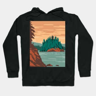 Isle Royale National Park and of islands in Lake Superior Michigan United States WPA Poster Art Color Hoodie